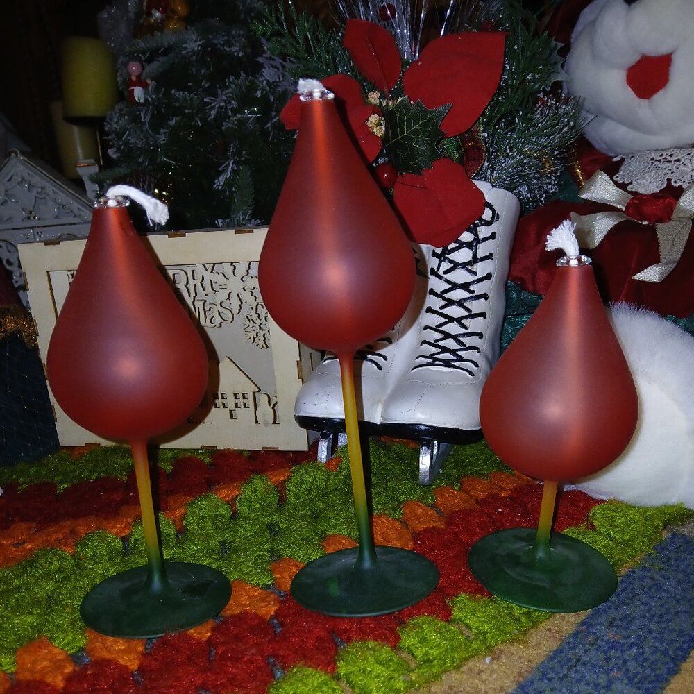 Oil lamps set of 3